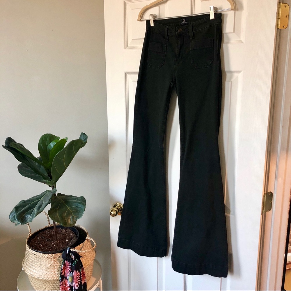 Just Black green denim super flares